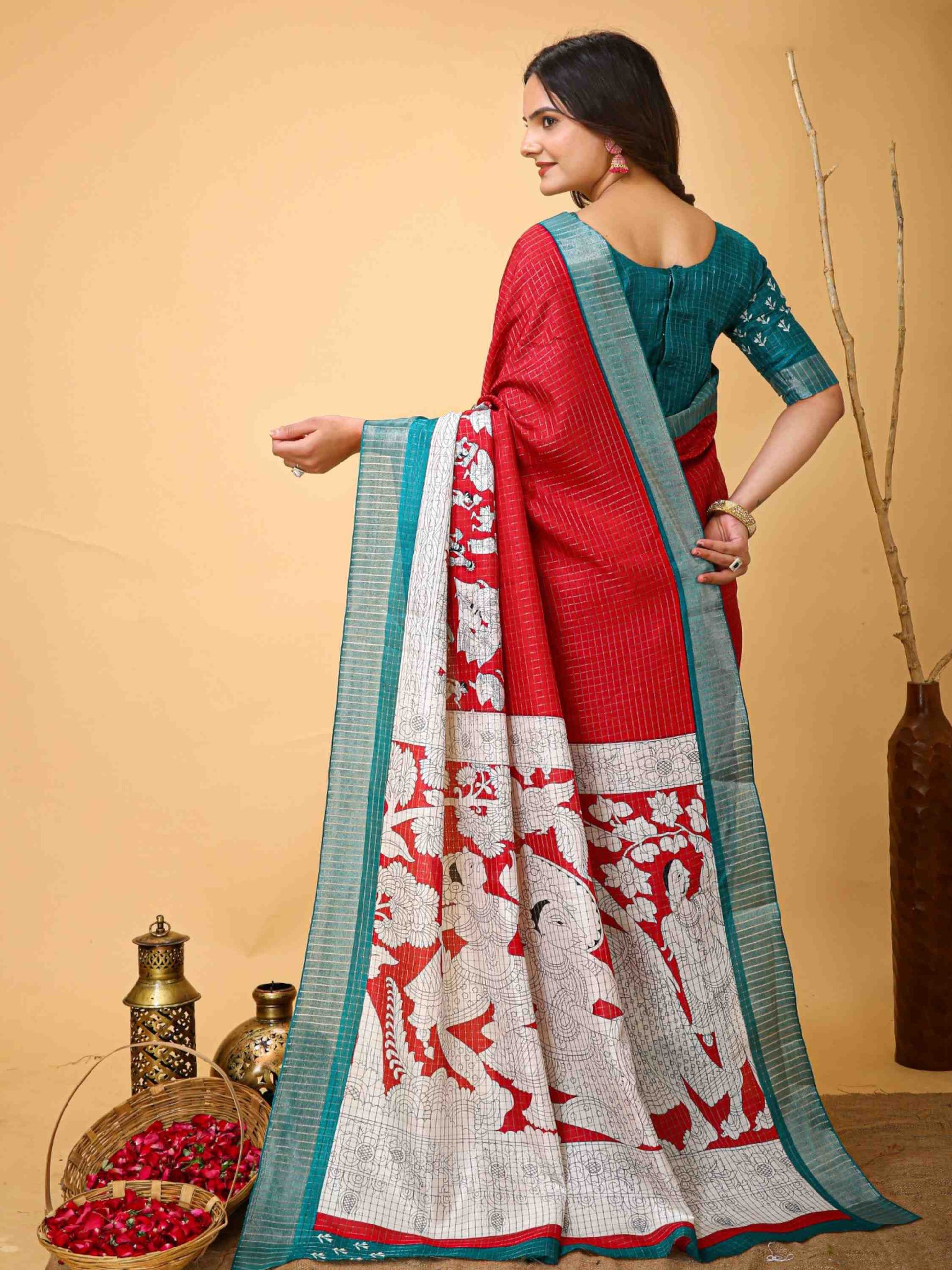 Handloom Cotton Saree Maroon
