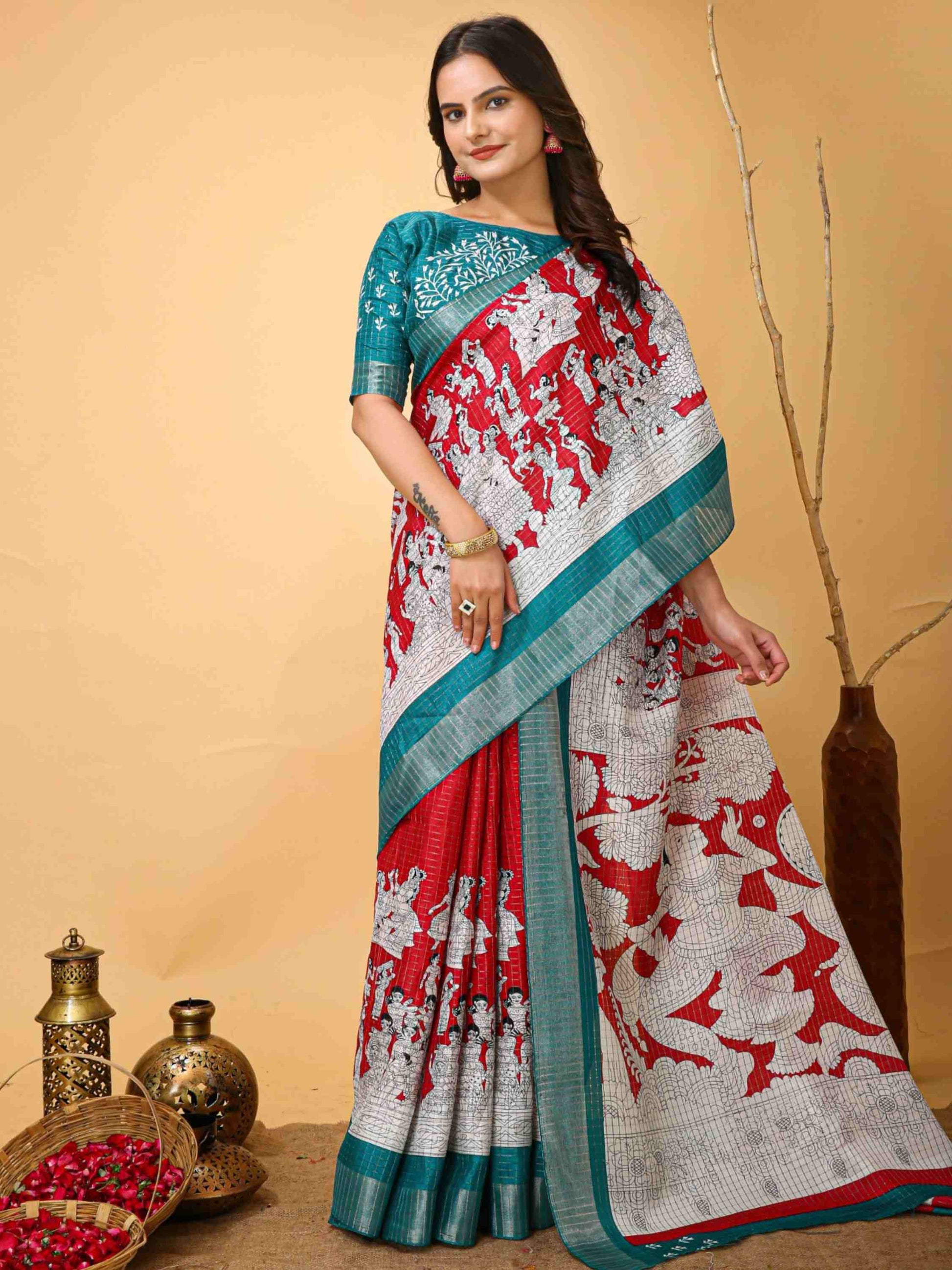 Handloom Cotton Saree Maroon