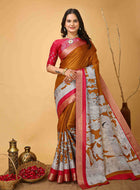 Handloom Cotton Saree Mustard