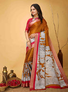 Handloom Cotton Saree Mustard