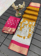 Handloom Cotton Saree Mustard