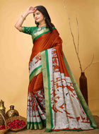 Handloom Cotton Saree Orange