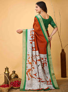 Handloom Cotton Saree Orange