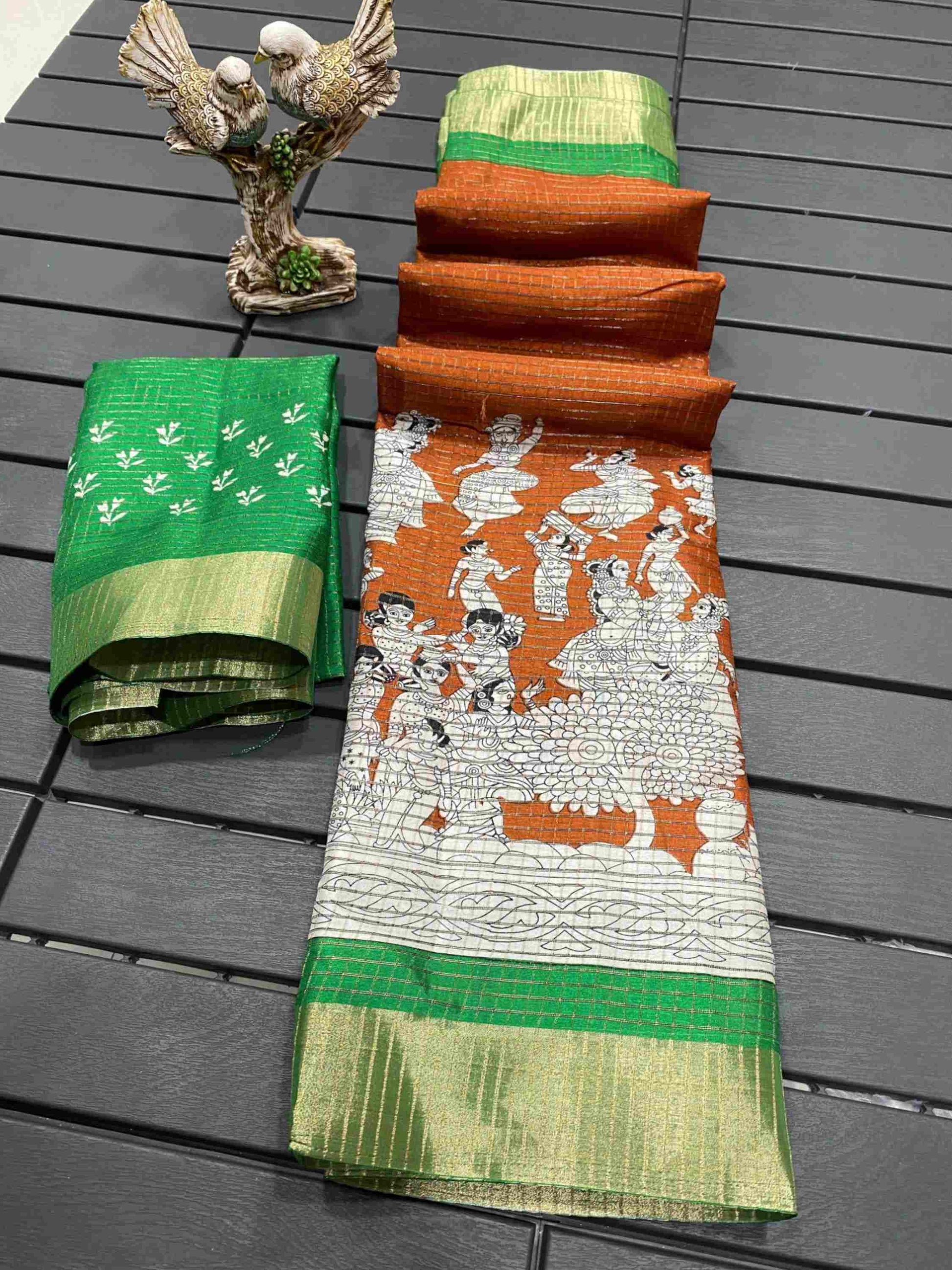 Handloom Cotton Saree Orange