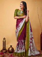 Handloom Cotton Saree Wine