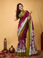 Handloom Cotton Saree Wine