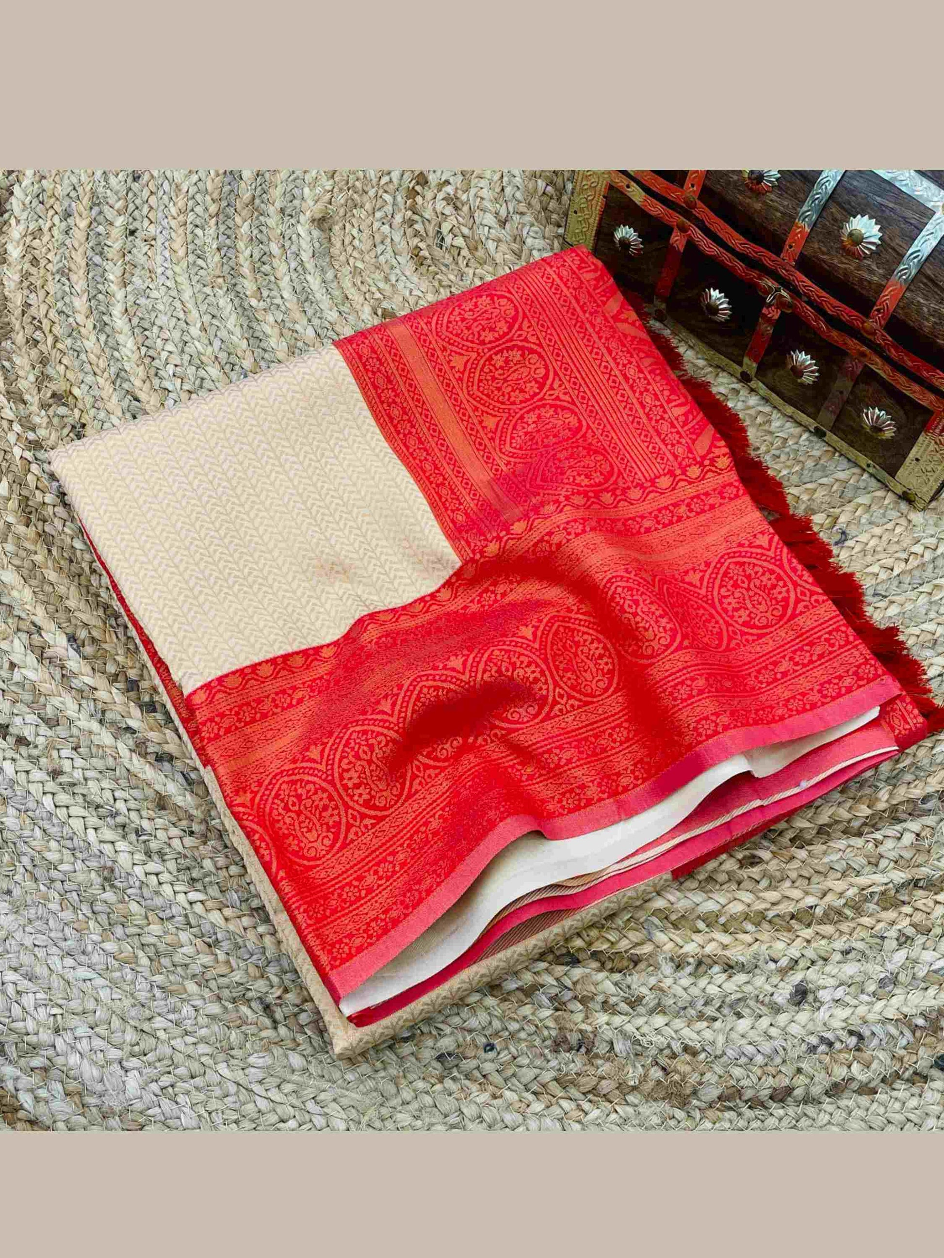 Kanchipuram Silk Saree Off White