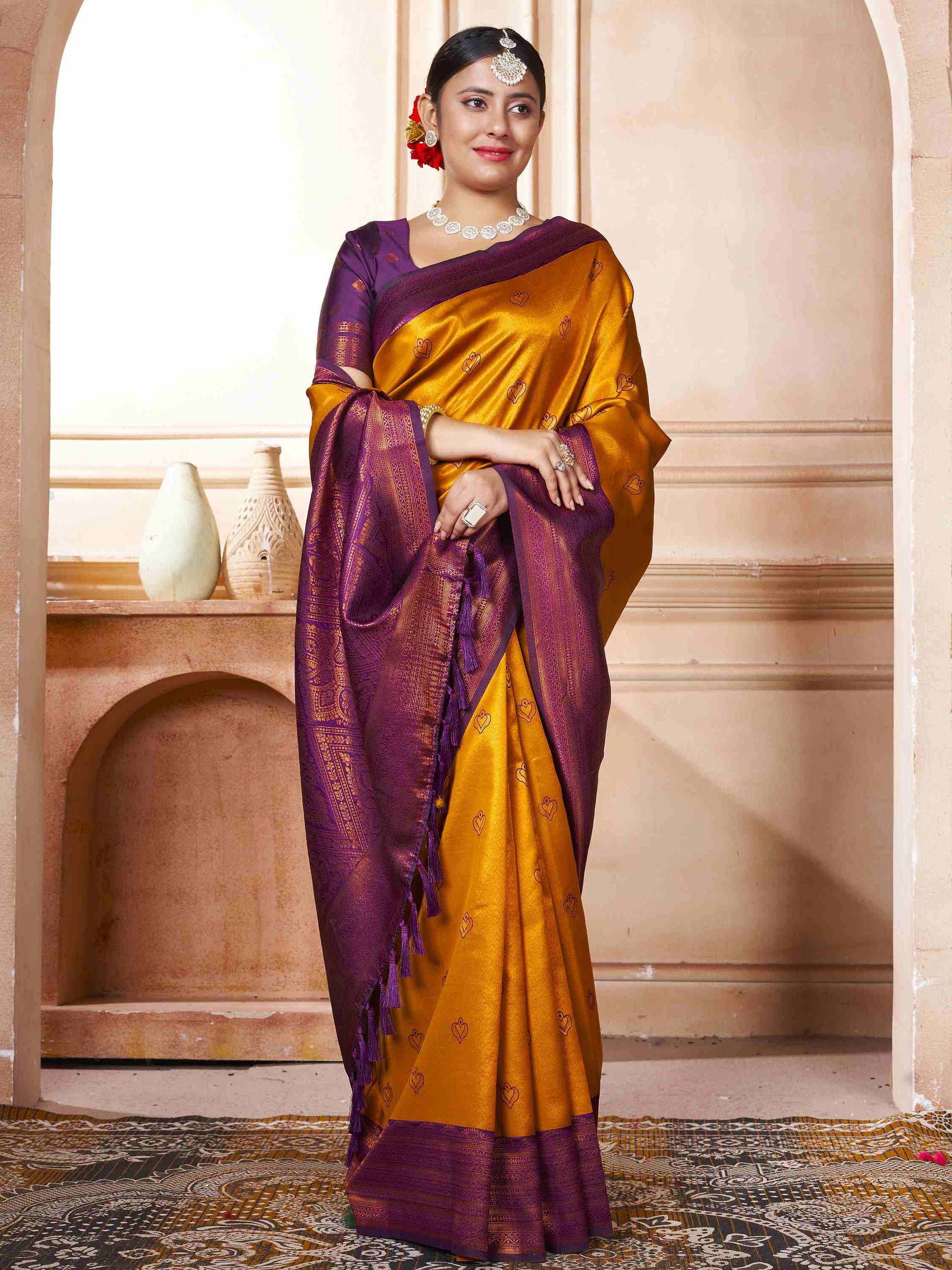 Kanjivaram Saree Mustard