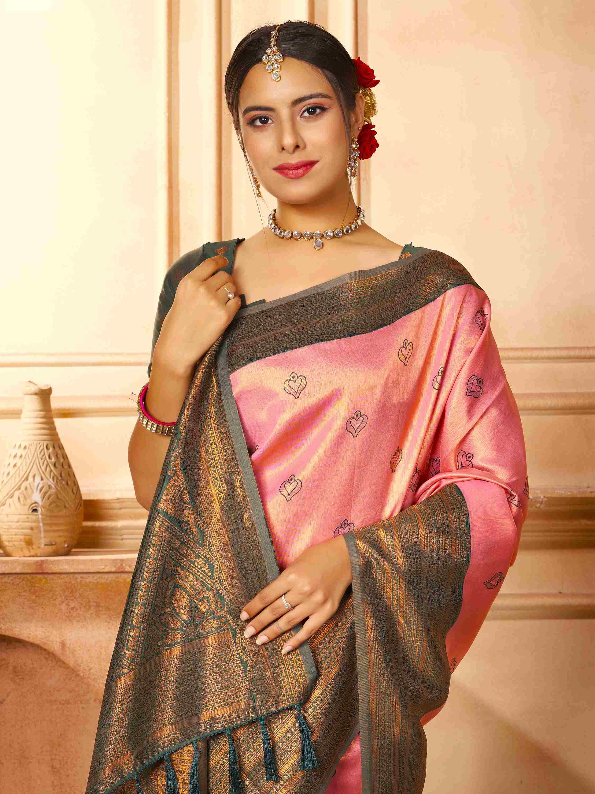 Kanjivaram Saree Pink