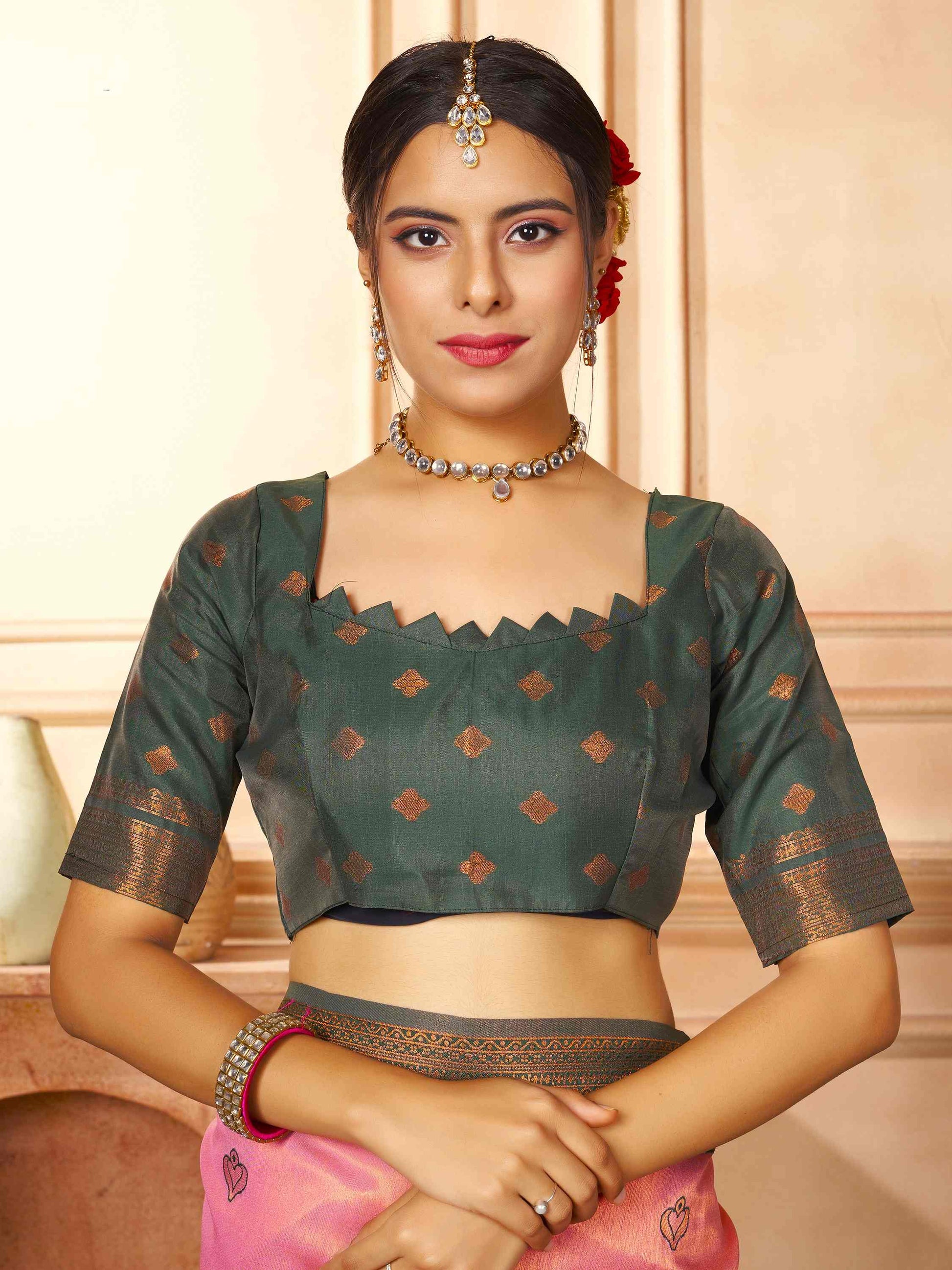 Kanjivaram Saree Pink