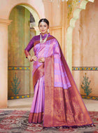 Lavender Kanjivaram Silk Saree
