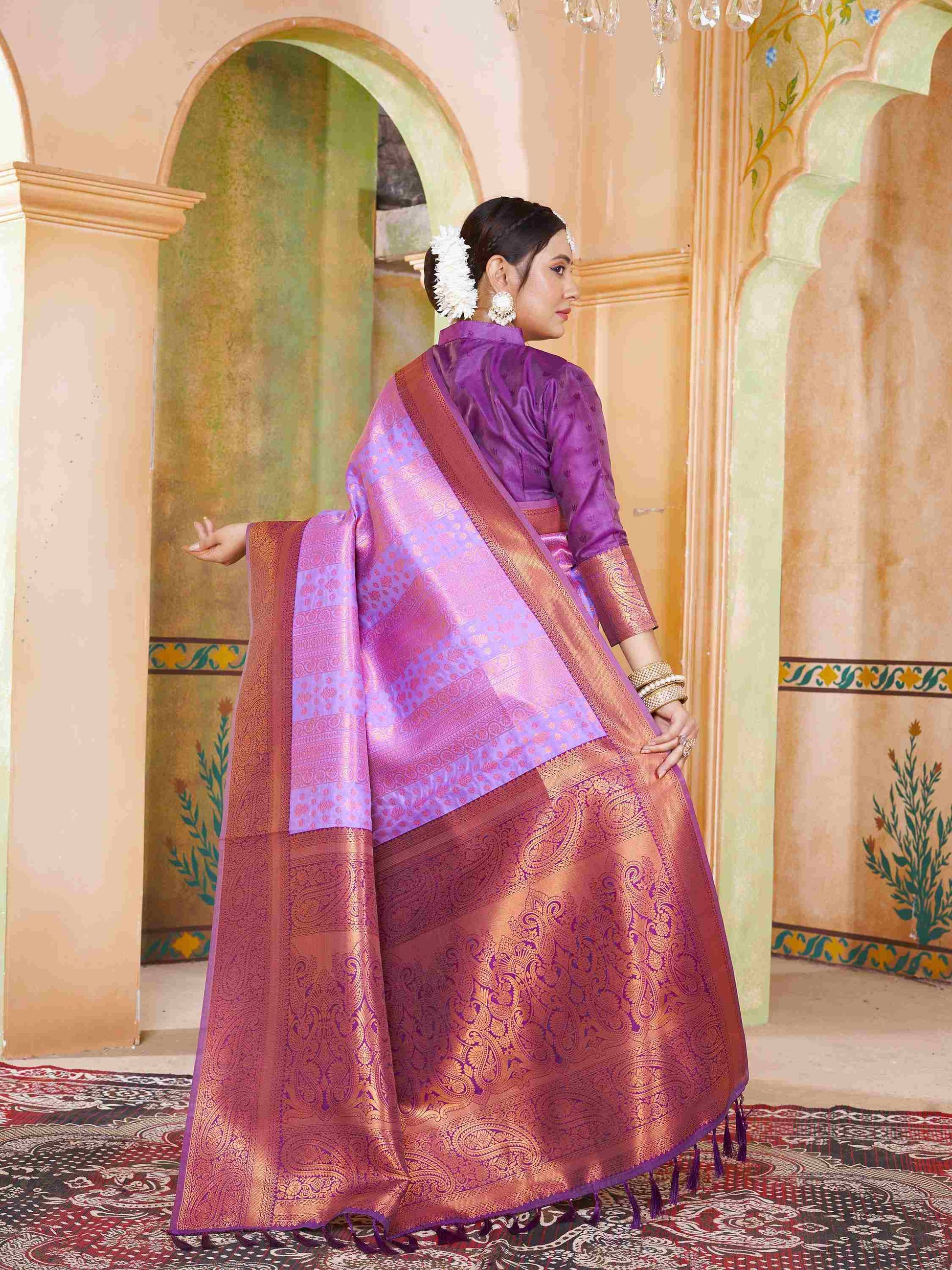 Lavender Kanjivaram Silk Saree