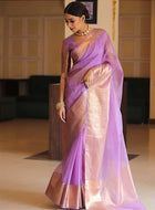 Lavender Organza Saree