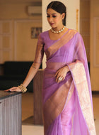Lavender Organza Saree
