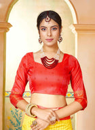 Lemon Yellow Kanjivaram Silk Saree