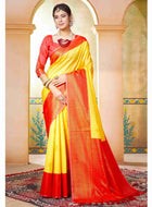 Lemon Yellow Kanjivaram Silk Saree