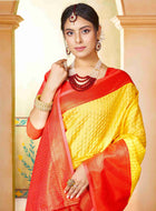 Lemon Yellow Kanjivaram Silk Saree