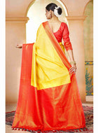 Lemon Yellow Kanjivaram Silk Saree