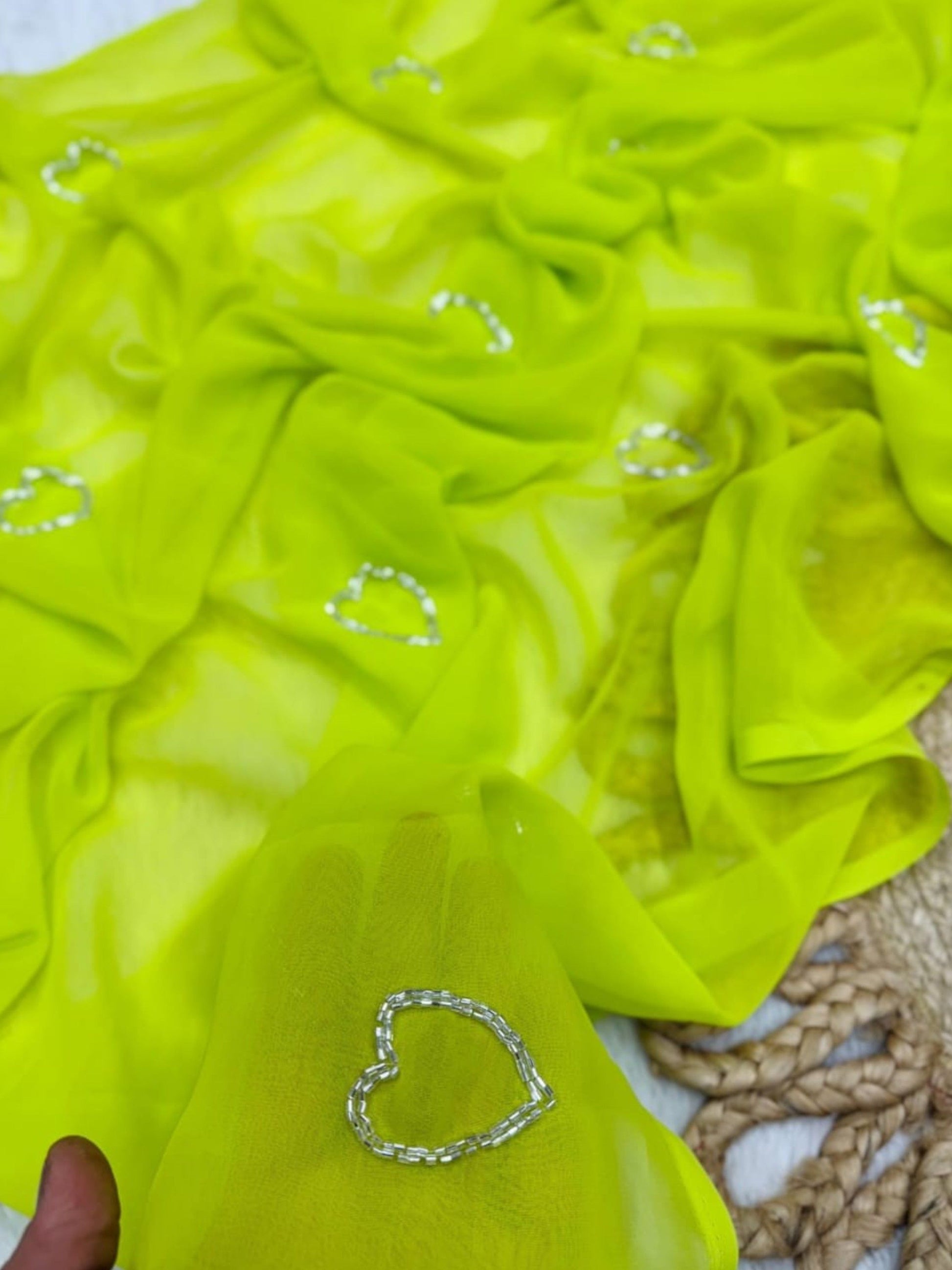 Light Green Georgette Saree