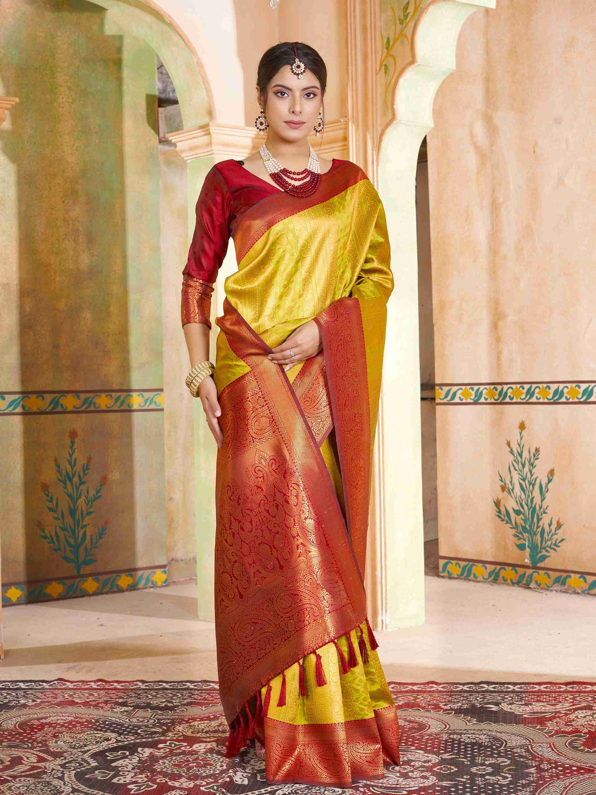 Light Green Kanjivaram Silk Saree