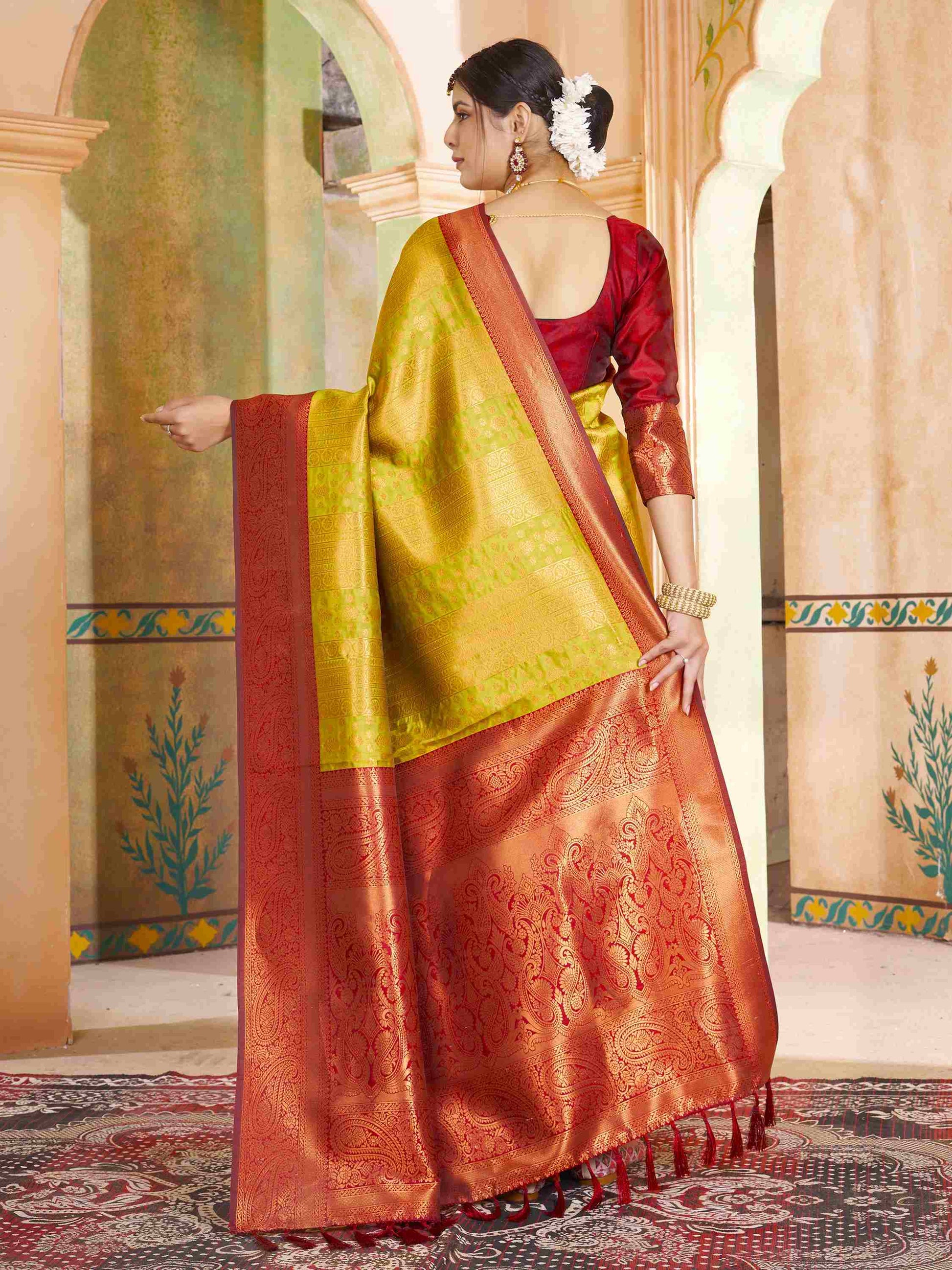 Light Green Kanjivaram Silk Saree