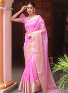 Light Pink Organza Saree