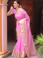 Light Pink Organza Saree