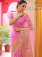 Light Pink Organza Saree
