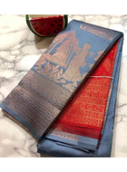 Litchi Silk Saree Grey
