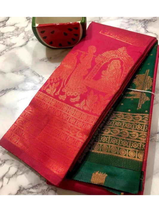 Litchi Silk Saree Pink