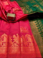Litchi Silk Saree Pink