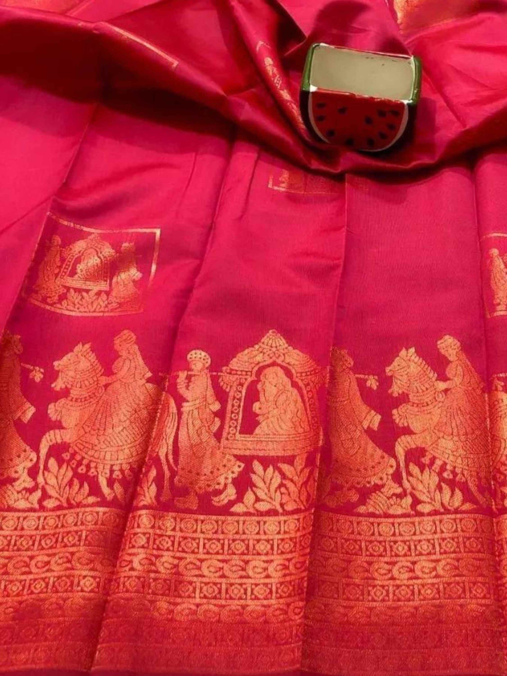 Litchi Silk Saree Pink