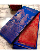 Litchi Silk Saree Royal Blue