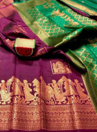 Litchi Silk Saree Wine