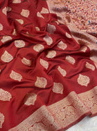 Maroon Banarasi Silk Saree