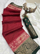 Maroon Dola Silk Cotton Saree
