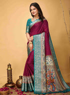 Maroon Dola Silk Cotton Saree