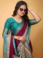 Maroon Dola Silk Cotton Saree