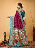 Maroon Dola Silk Cotton Saree