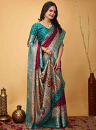 Maroon Dola Silk Cotton Saree