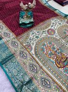 Maroon Dola Silk Cotton Saree