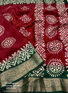 Maroon Dola Silk Cotton Saree