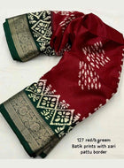 Maroon Dola Silk Cotton Saree