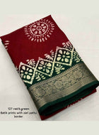 Maroon Dola Silk Cotton Saree