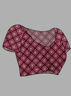 Maroon Jaipuri cotton saree