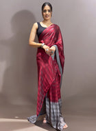 Maroon Ready-to-Wear Saree