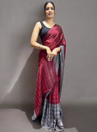 Maroon Ready-to-Wear Saree