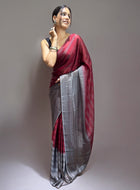 Maroon Ready-to-Wear Saree