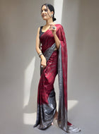 Maroon Ready-to-Wear Saree
