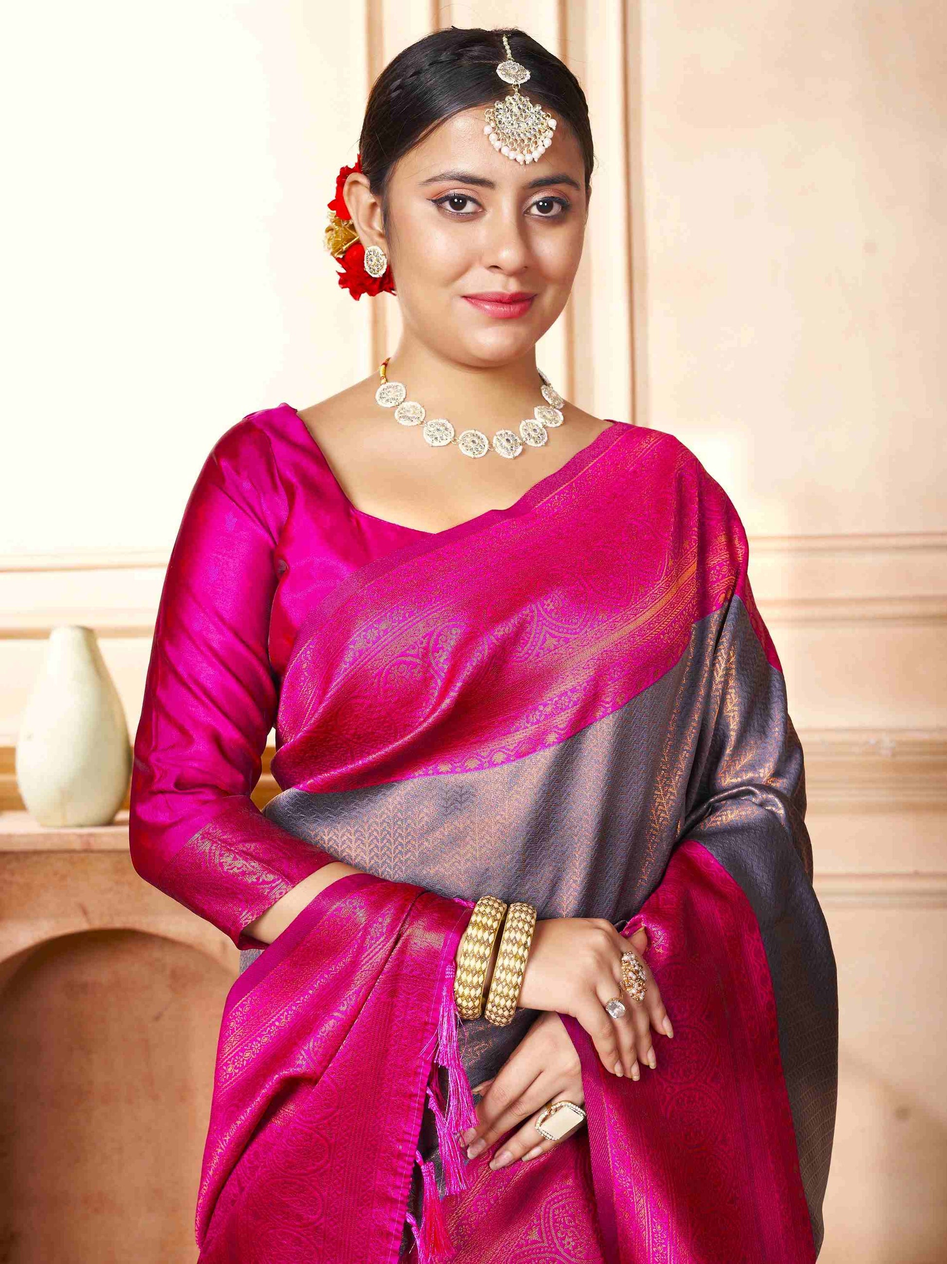 Mauve Kanchipuram Silk Saree